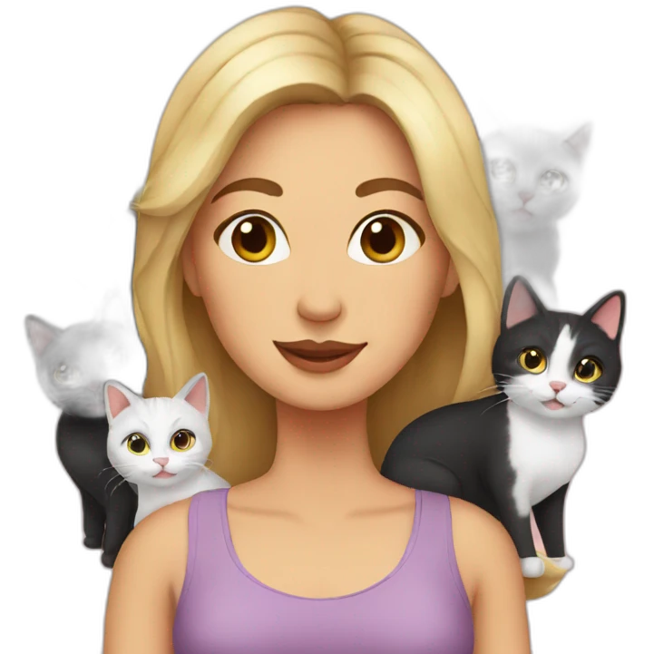 lady with cats emoji