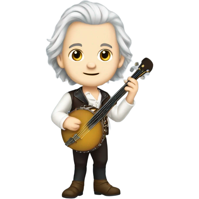 Wolfgang Mozart chibi standing young banjo emoji