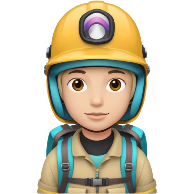 Colorful Helmeted Traveler emoji