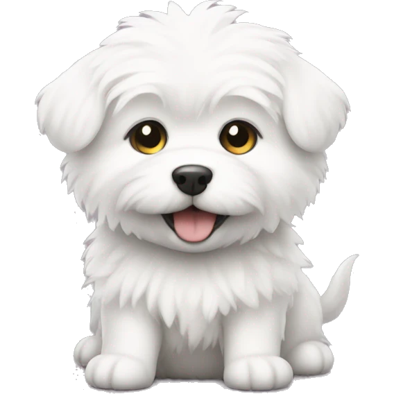 small white fluffy puppy emoji