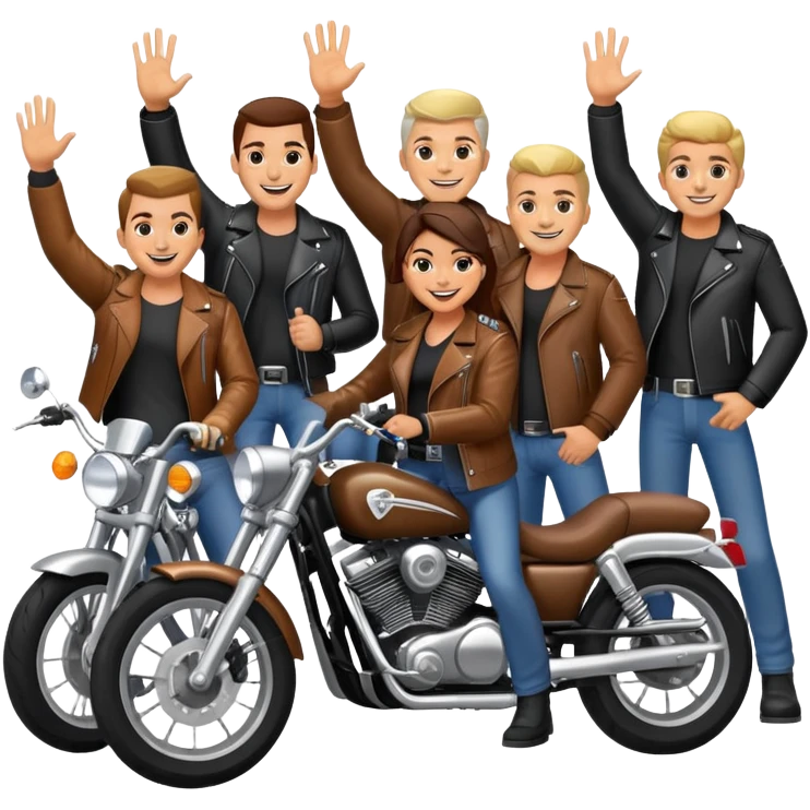 Biker gang saying hello emoji