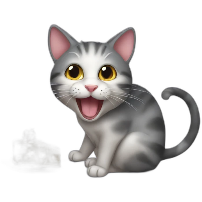 cat eating a mouse emoji