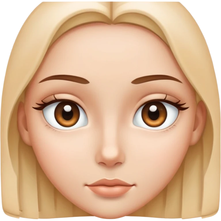 girl with eyes close together on face emoji