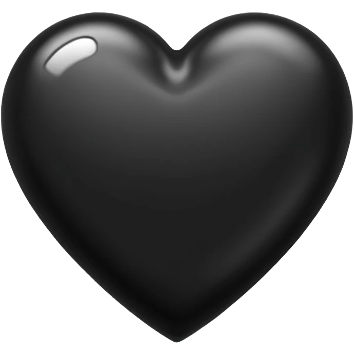 black heart, simple and glossy emoji