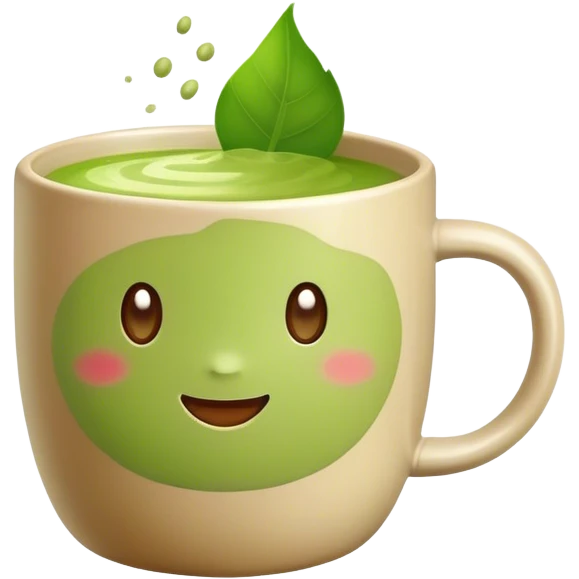 realistic looking matcha in beige mug emoji