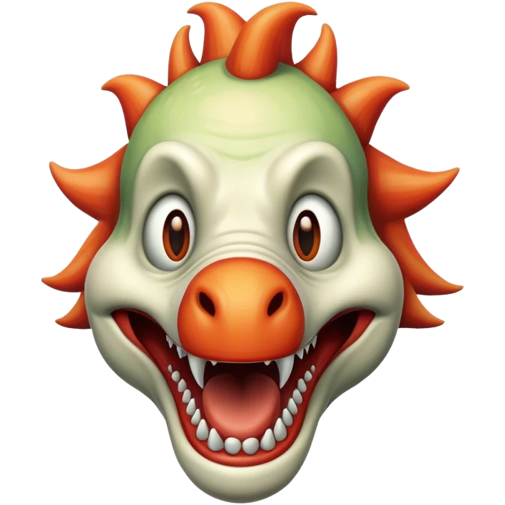 clown face of a  dinosaur  emoji