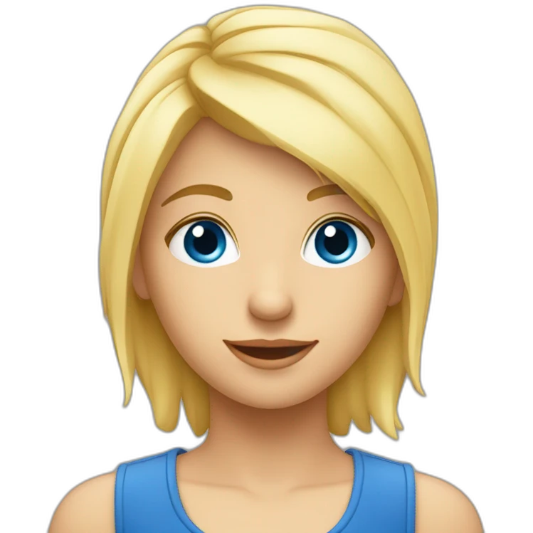 Jeune blond yeux bleus bras droit en l'air emoji