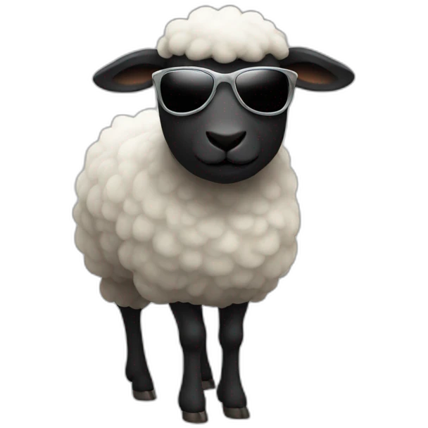 Black Sheep with sunglasses emoji
