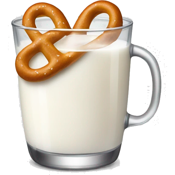 A glass of milk with a pretzel emoji