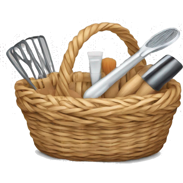 basket with beauty utensils emoji