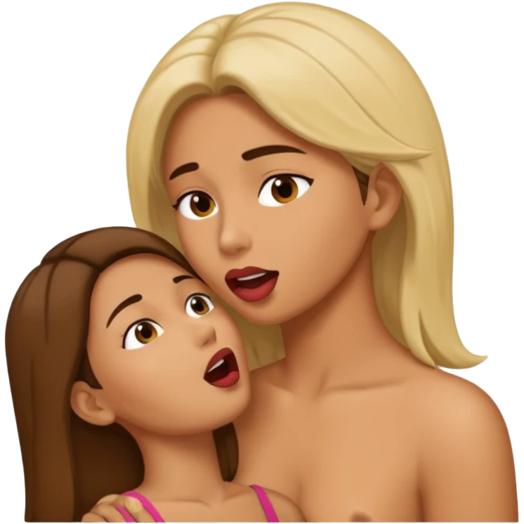 a woman performing sexual fellatio on a man emoji