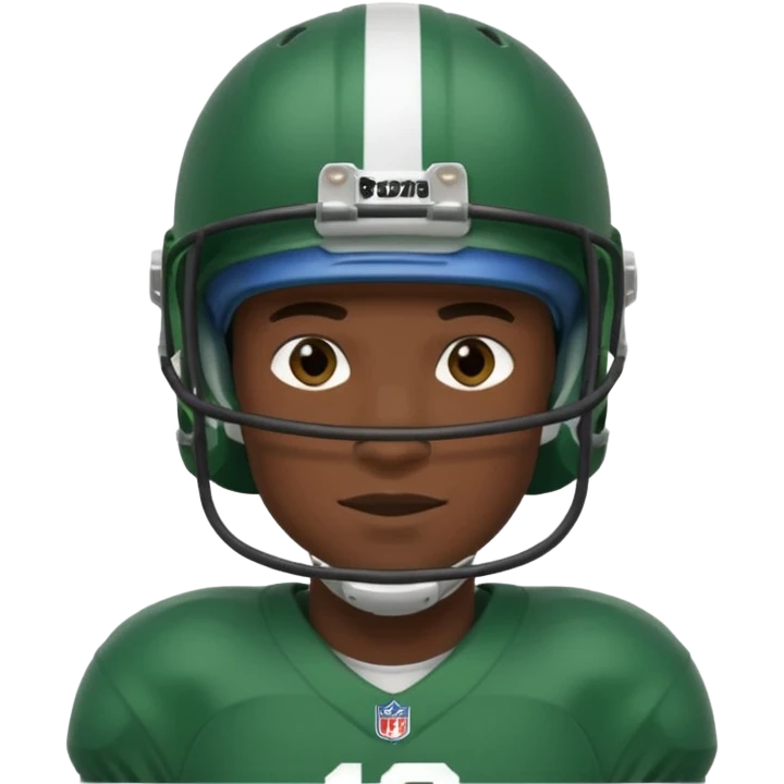 College football player helmet in dark green color ( black player ) emoji