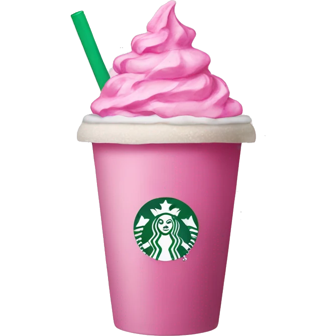 Starbucks drink with pink bow emoji