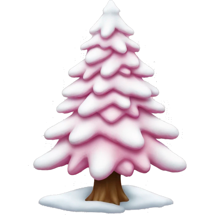 christmas tree with snow pink  emoji
