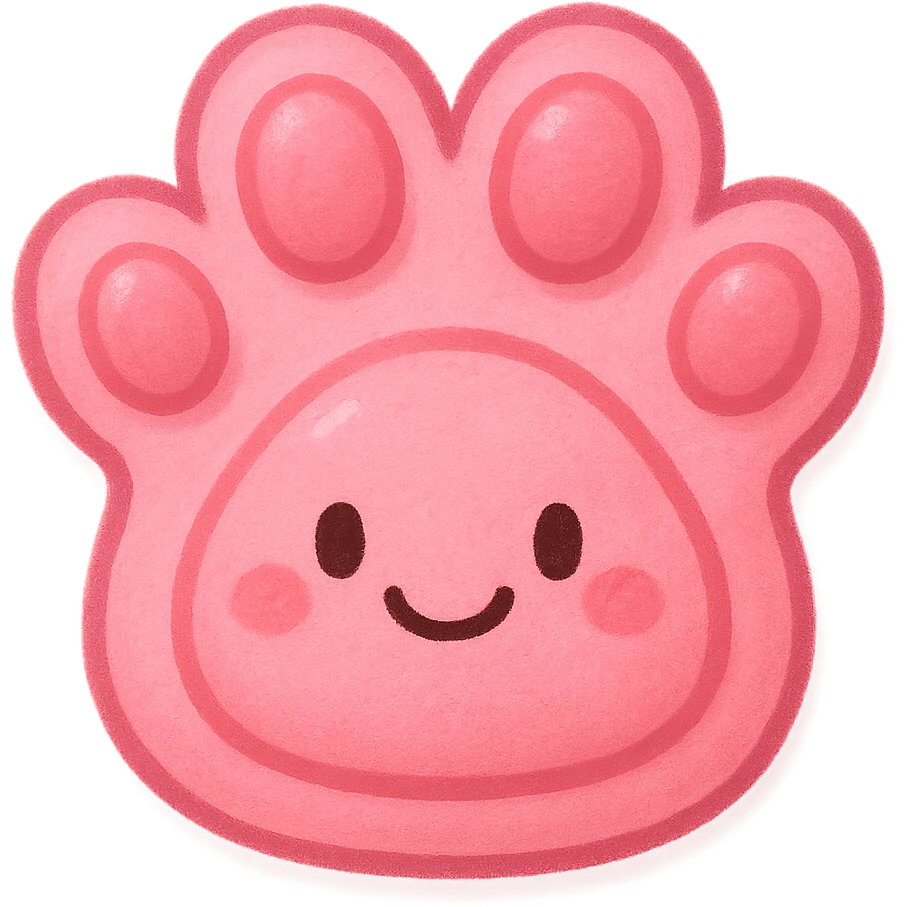 a cute and friendly pink paw print emoji emoji