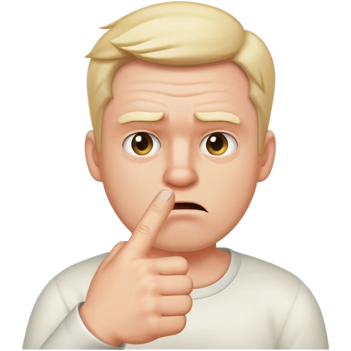 The disgruntled white man shakes his finger emoji