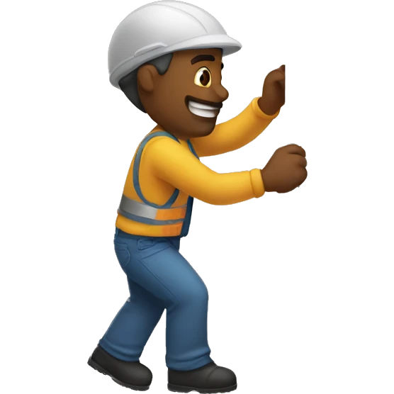 A man is fixing a door emoji