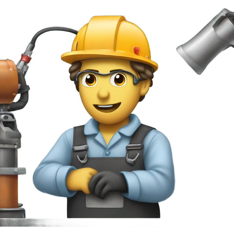 Welder welding a roll cage on a racecar emoji