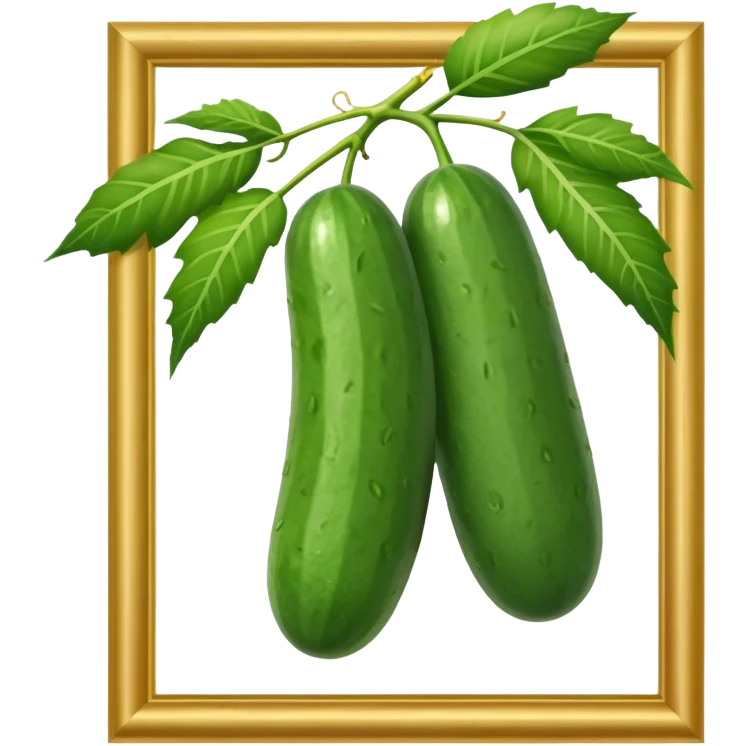 2 cucumbers hanging on palm branch emoji