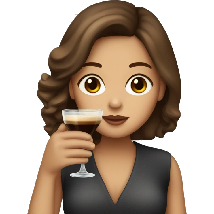 Brown hair girl drinking espresso martini emoji