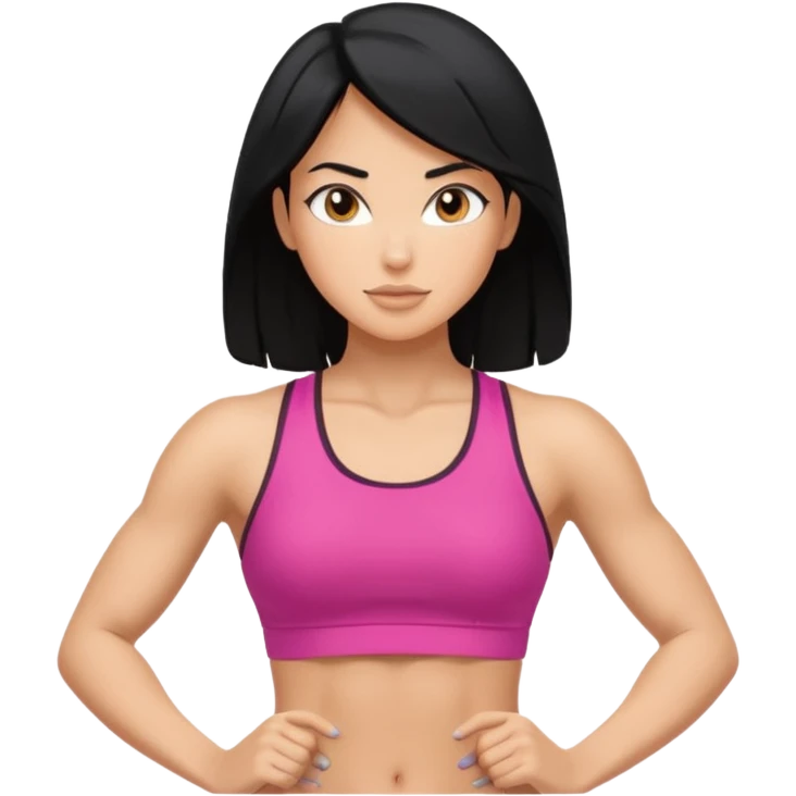 fitness woman black hair emoji
