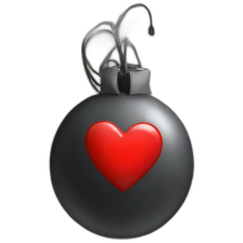 bomb with heart shape emoji
