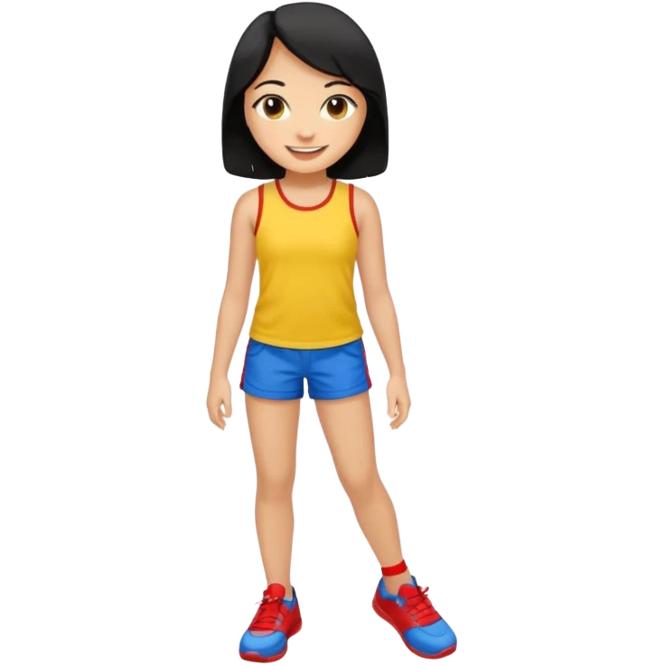 girl with black hair smile with Filipino colors emoji
