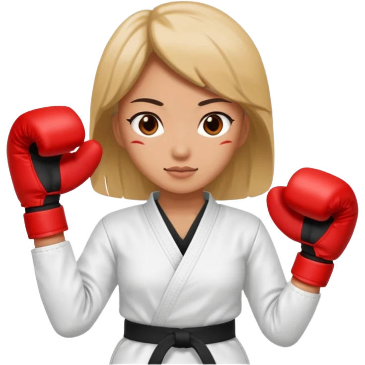 karate lady, red glove emoji