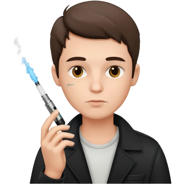 a boy smoking e-cigarette emoji