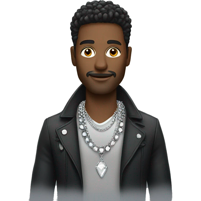 stylish man with silver jewelry emoji