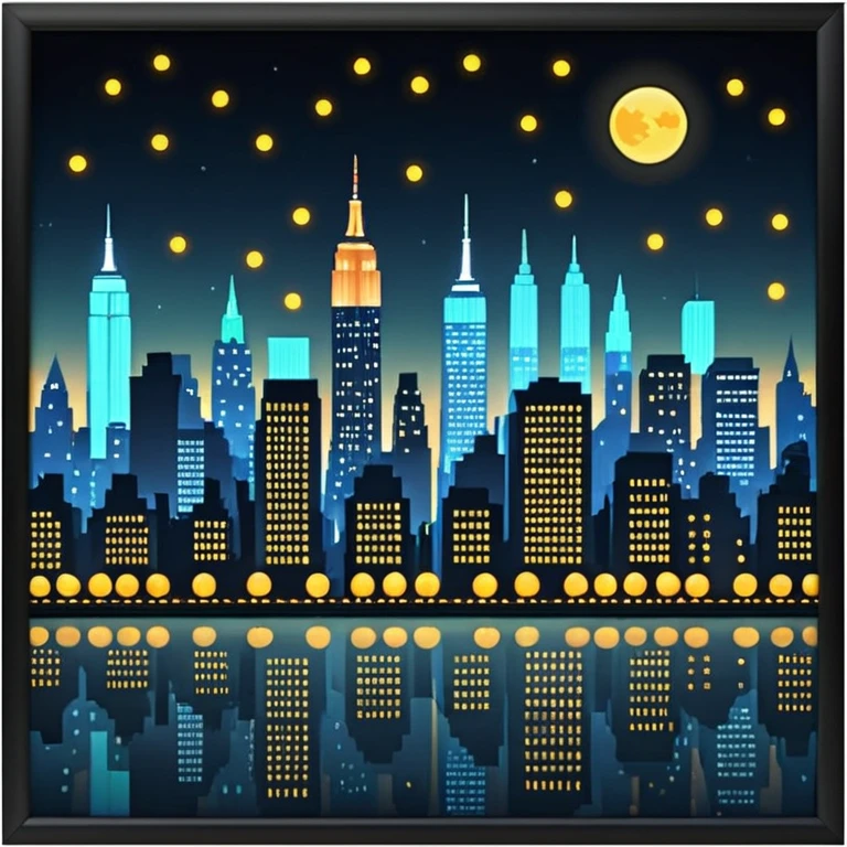 night New York city (iphone emoji styled) emoji
