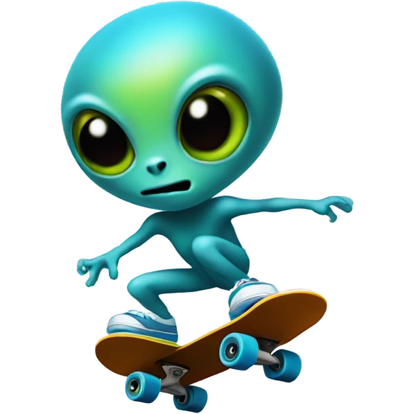 Alien on a skateboard  emoji