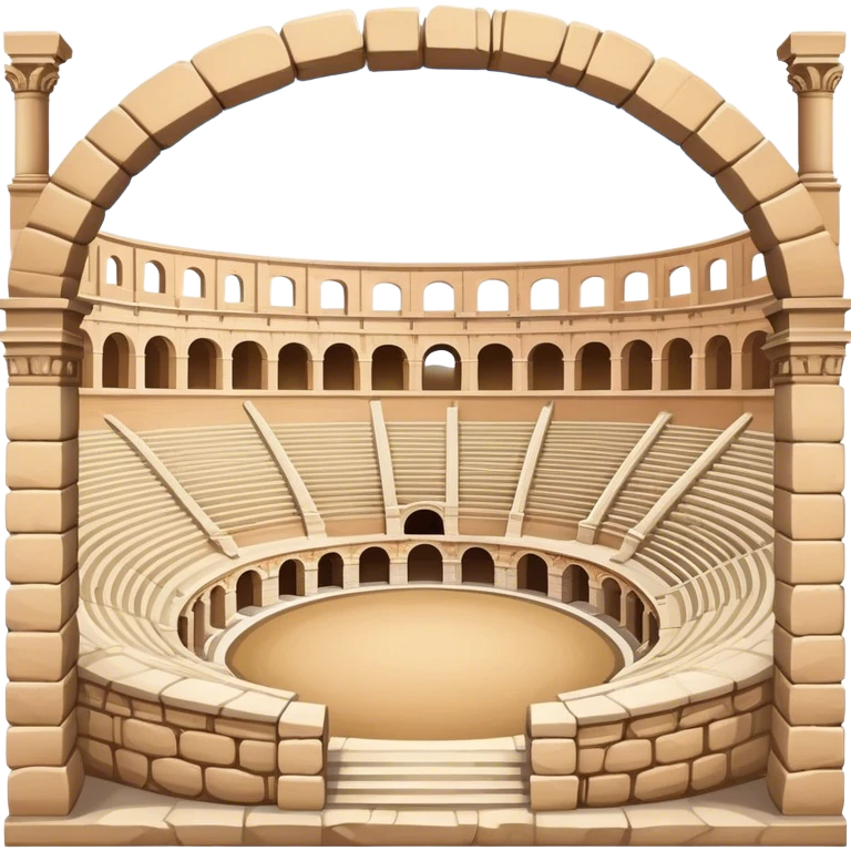 Pula Arena Landmark Emoji – Depicting the Roman amphitheater with its large stone arches. emoji