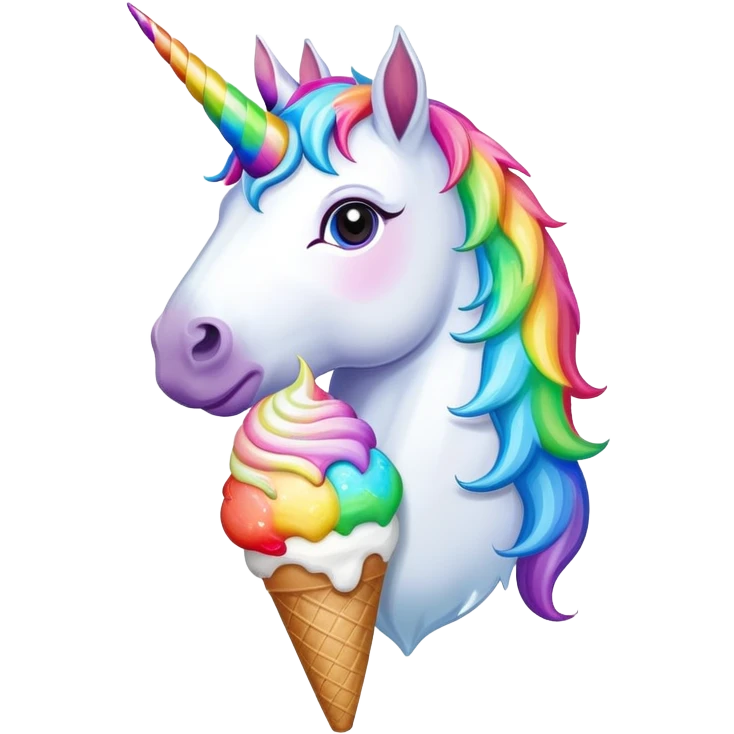 Unicorn with ice cream  emoji