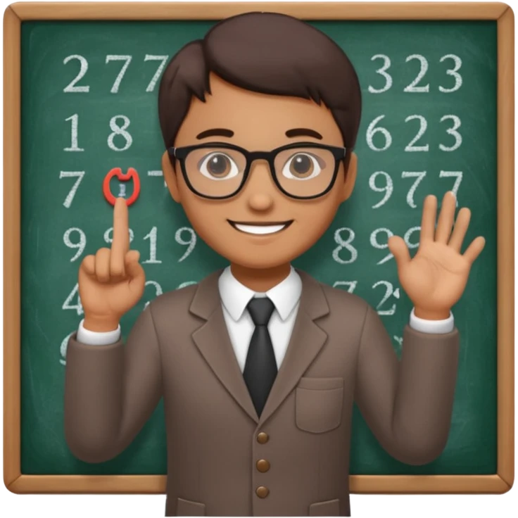 teacher teaching numbers on a blackboard
 emoji