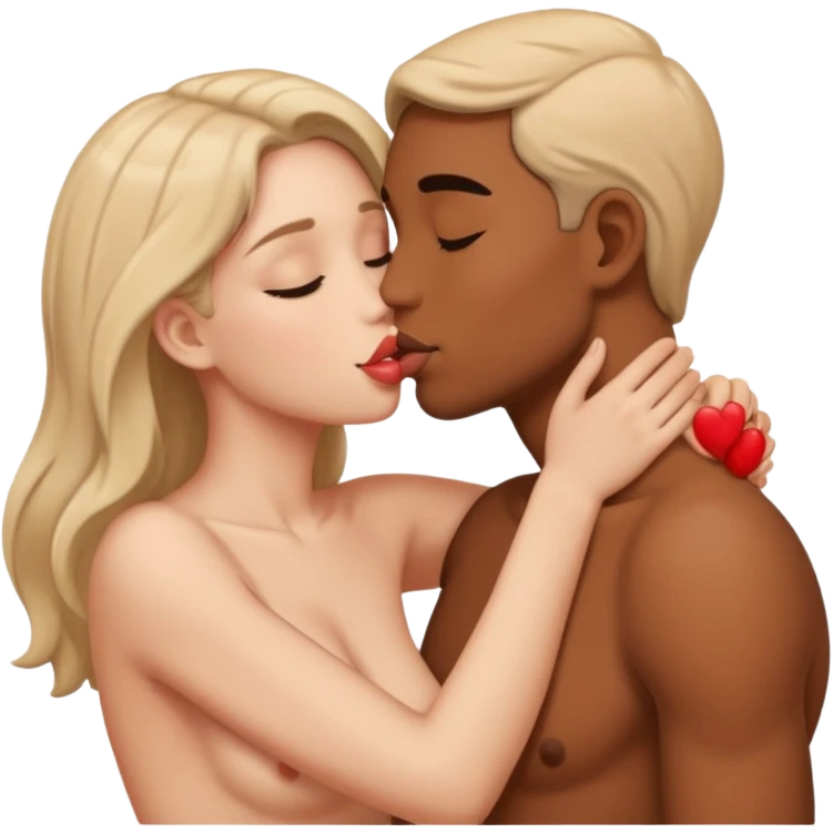 nude people kissing emoji