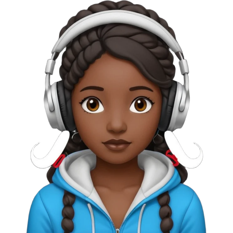 black girl with beats  with twists emoji
