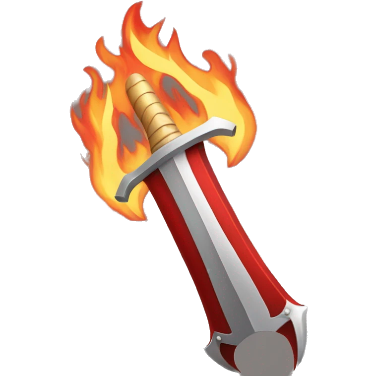 Red flaming sword emoji