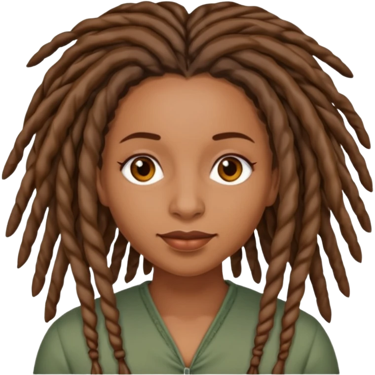 Woman Medium brown skin with locs  emoji