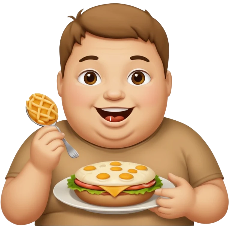 fat person eating food emoji