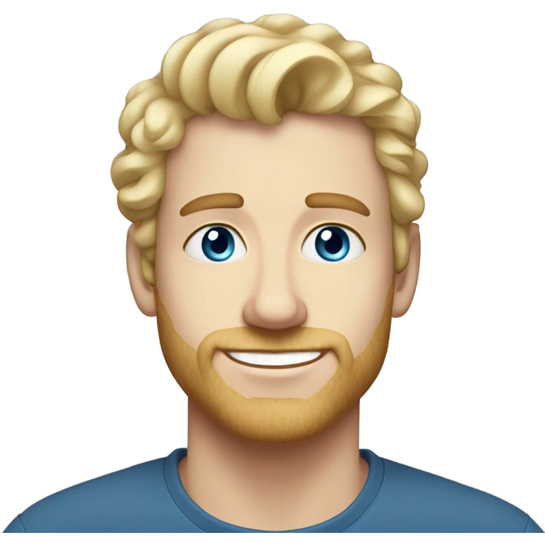 3/4 profile light curl blonde 30yo man blue eyed pale skin emoji