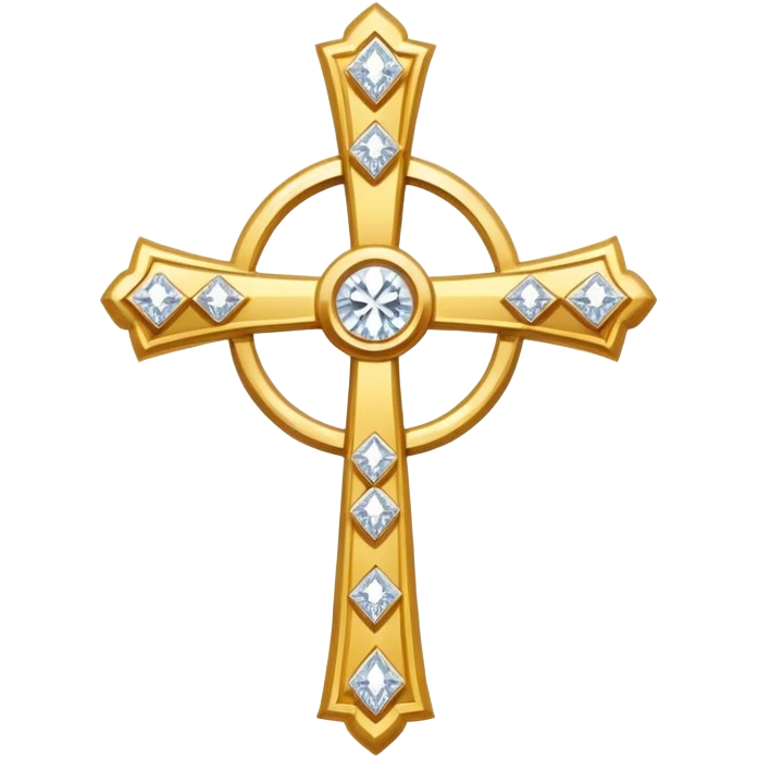 golden cross with diamonds emoji