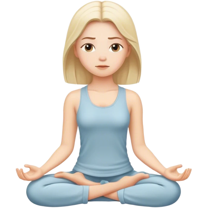 Meditating white girl calm emoji