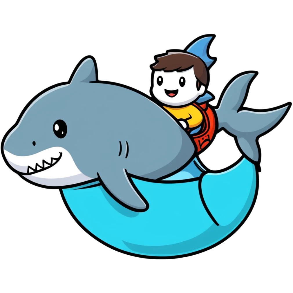 shark riding a horse emoji