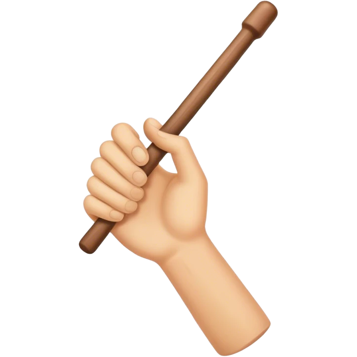 Hand holding Woodstick emoji