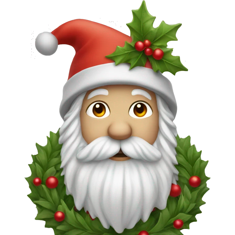 Christmas Gnome wearing a wreath emoji