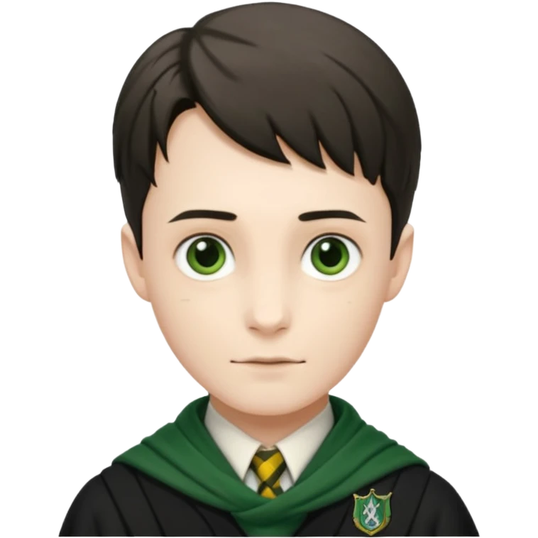 tom riddle, hogwarts uniform,  green scarf emoji