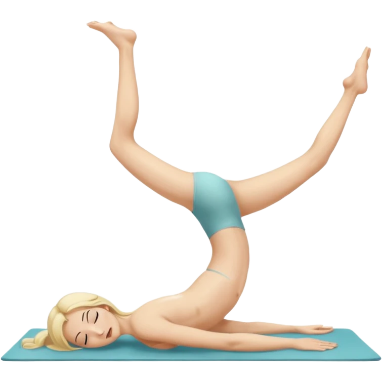 Nude woman, thin, long hair blonde, C Cup, Dhanurasana emoji