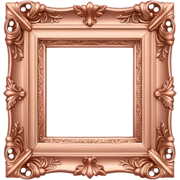 rose gold rococco square frame emoji