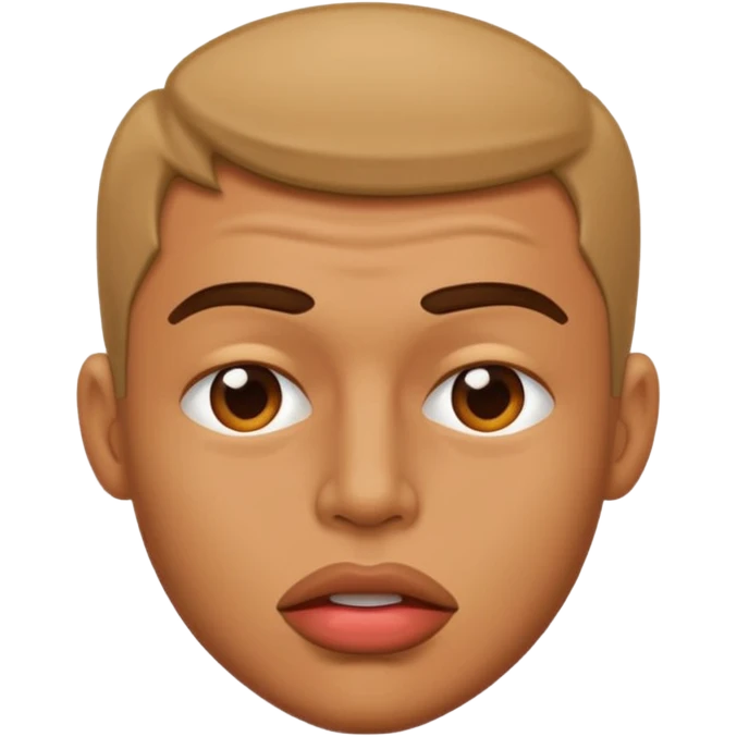 A man crushing his lips together emoji